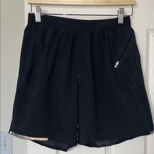 Lululemon 7” Black Shorts with Zipper Pocket and Liner